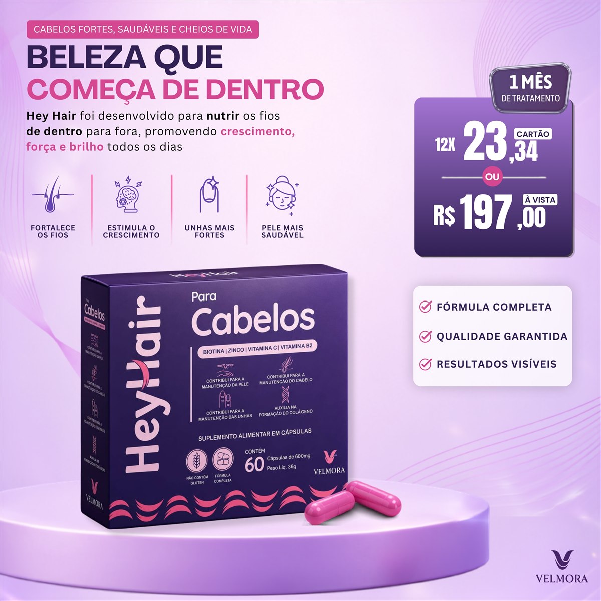 Kit HeyHair para 1 mês