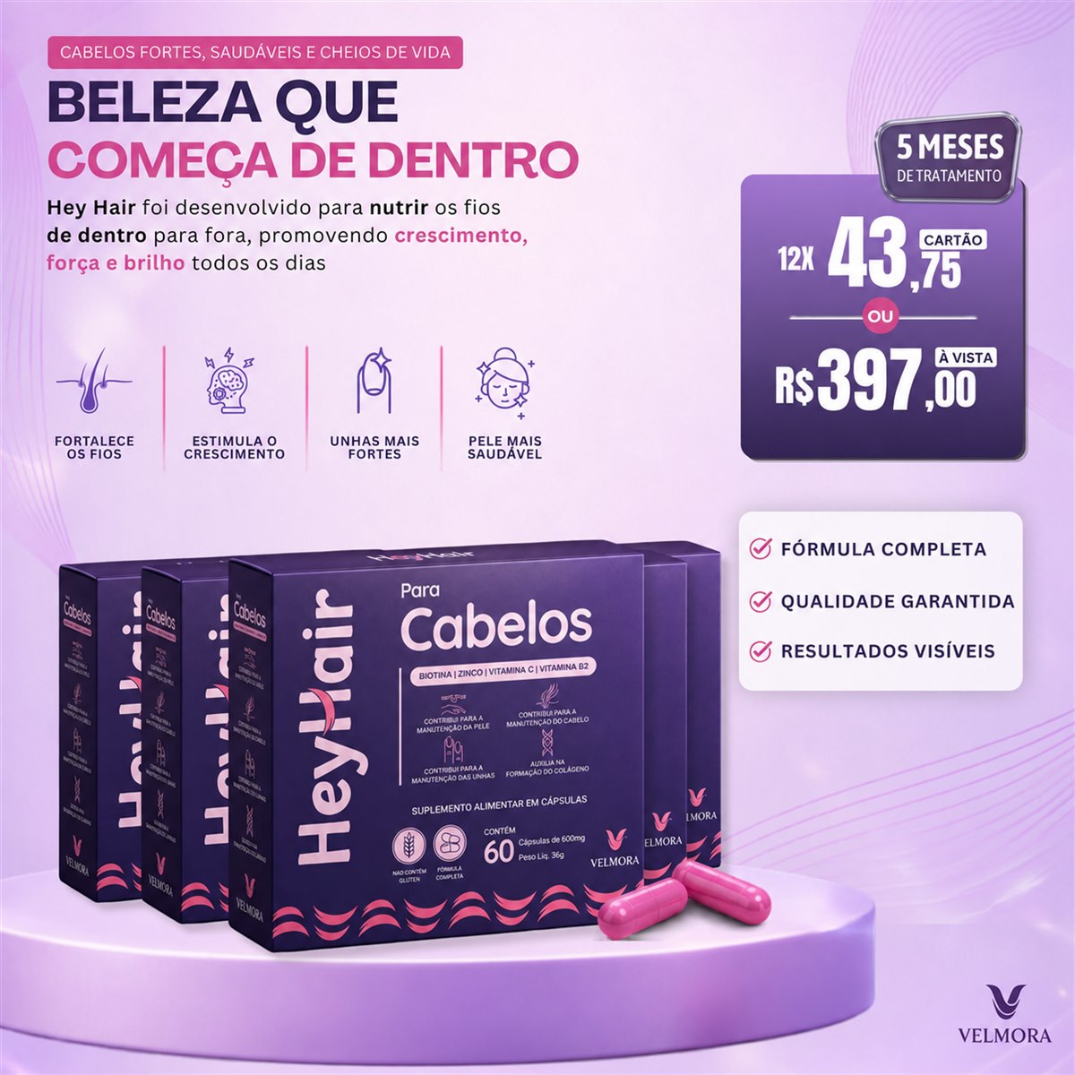 Kit HeyHair para 5 meses